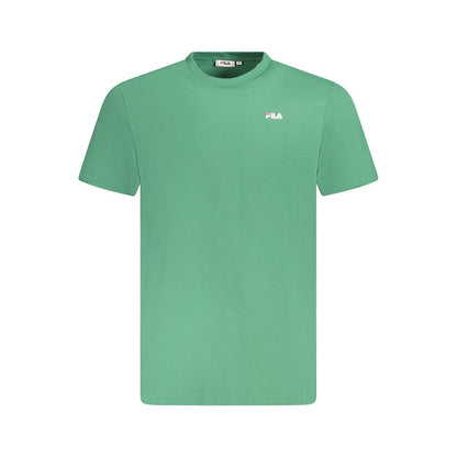 Fila Green Cotton Men T-Shirt - Organic Cotton with Fila Logo, Bold Fashion Statement