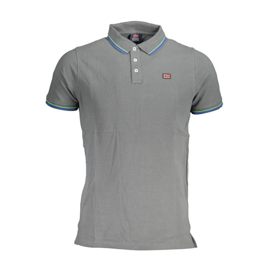 Norway 1963 Brown Cotton Men Polo Shirt with short sleeves and three-button placket, featuring contrasting details and logo.