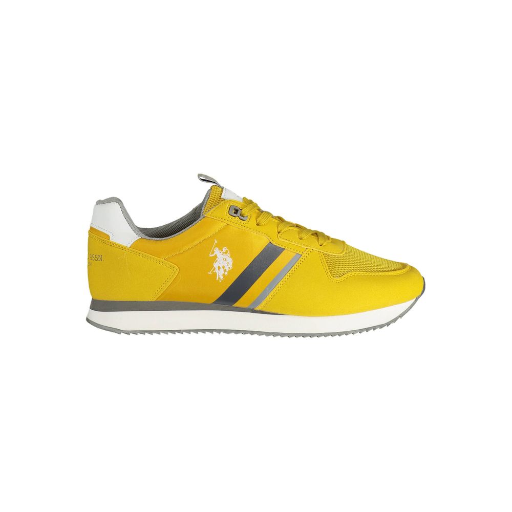 U.S. POLO ASSN. Yellow Polyester Men Sneaker with logo and contrasting details, perfect for a stylish urban adventure.