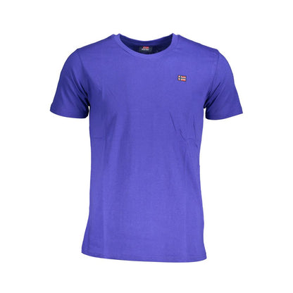 Norway 1963 Blue Cotton Men T-Shirt with crew neck and logo, made of breathable cotton for stylish comfort. Ideal for fashion enthusiasts.