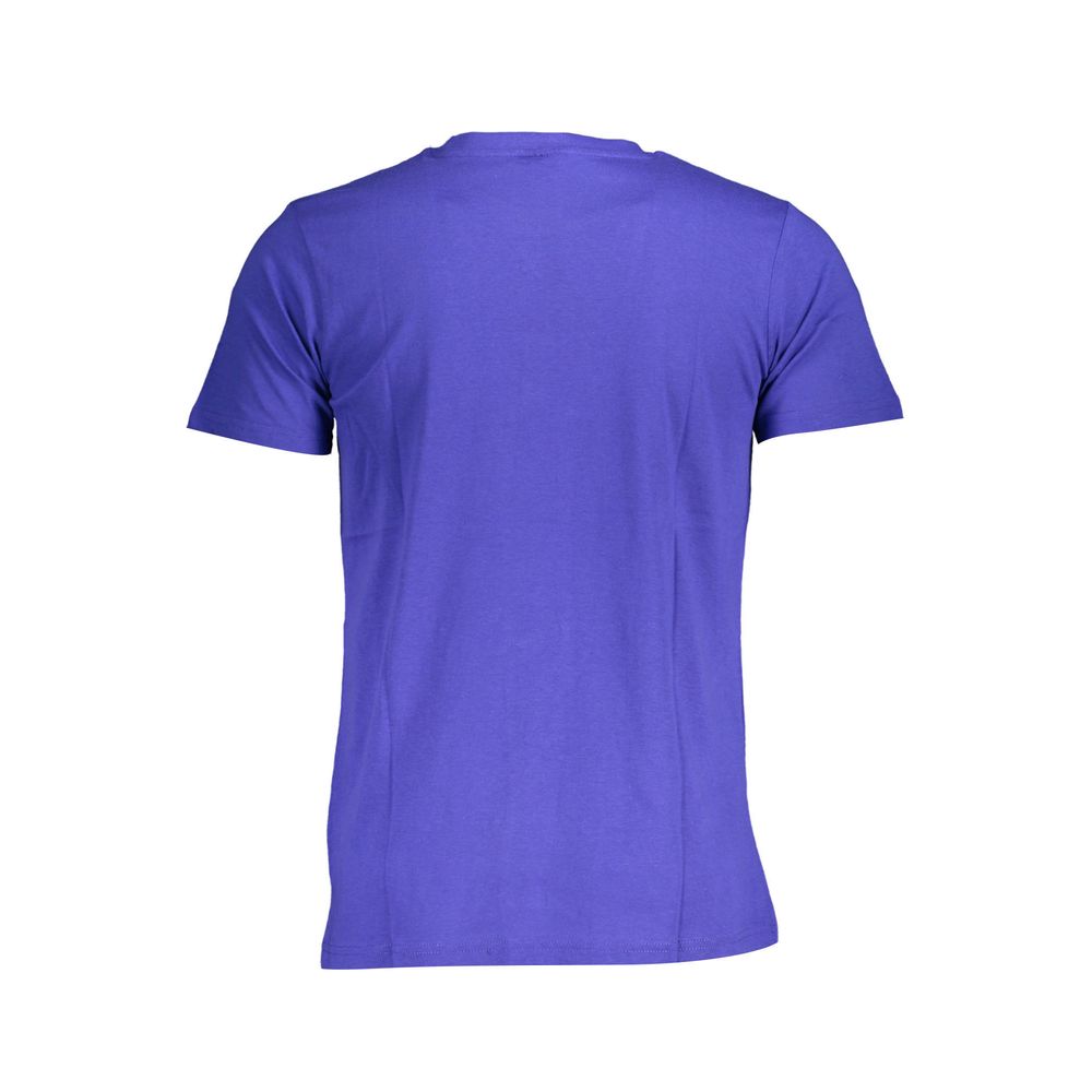 Back view of Norway 1963 Blue Cotton Men T-Shirt showcasing short sleeves and crew neck design