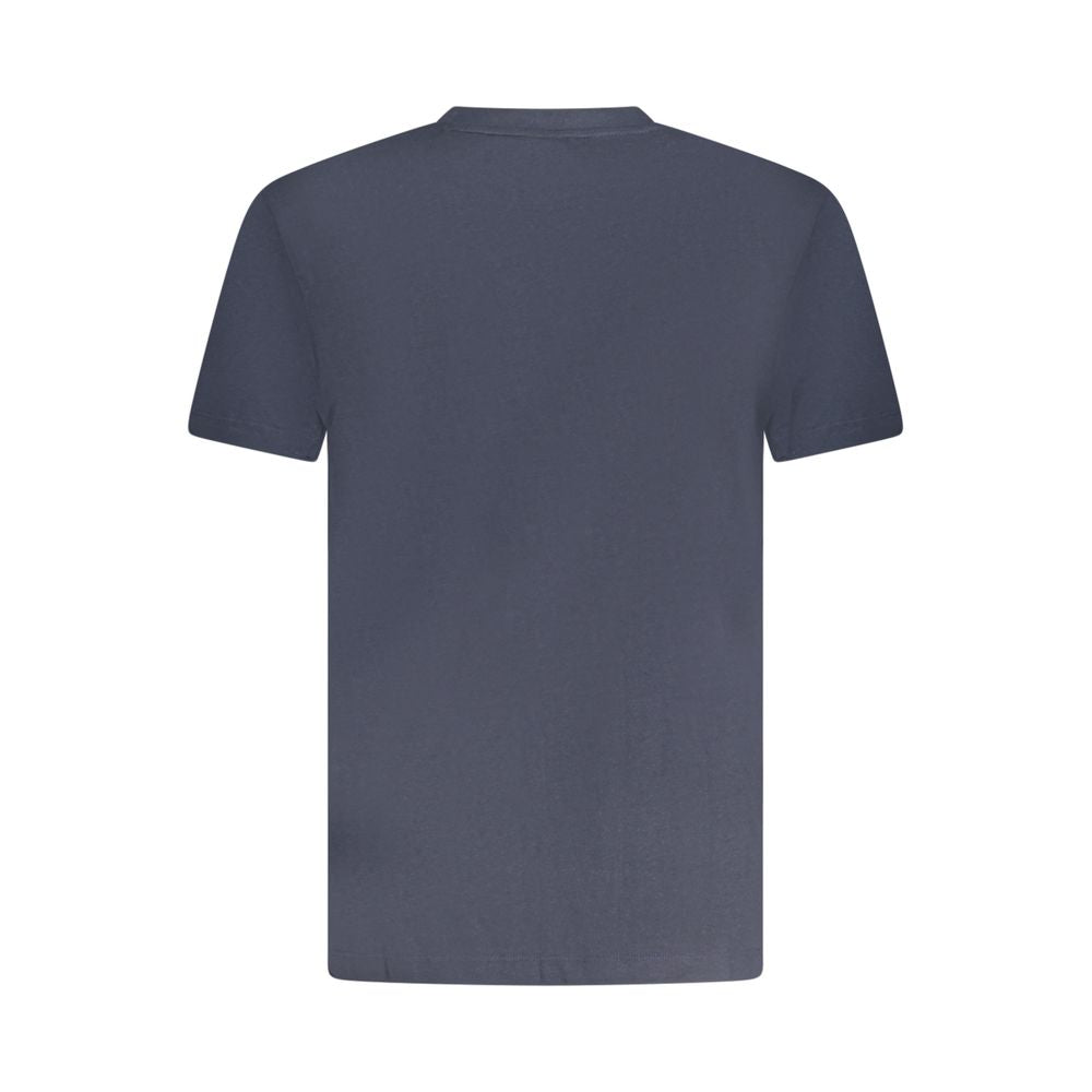 Back view of Armata Di Mare Blue Cotton Men T-Shirt, showcasing simple design and style.