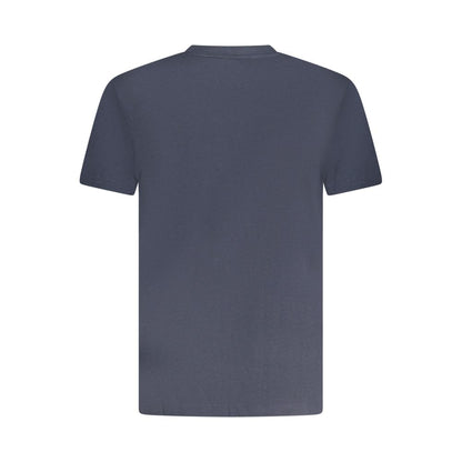 Back view of Armata Di Mare Blue Cotton Men T-Shirt, showcasing simple design and style.