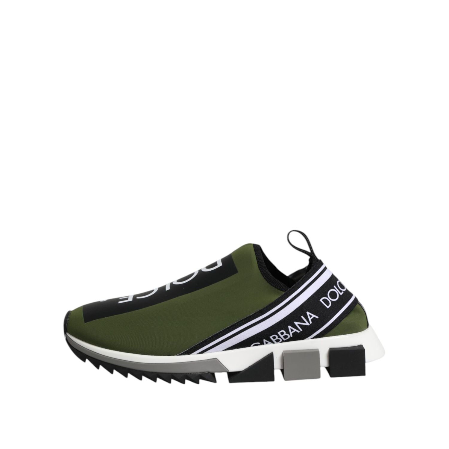 Dolce & Gabbana Green Black Slip On Sorrento Sneakers Shoes