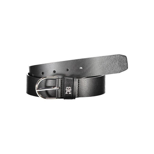Tommy Hilfiger Black Leather Women Belt TO-26200-70 CM / 28 INCHES