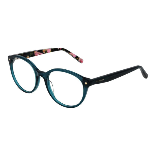 Ted Baker Green Women Glasses Frame in plastic full-rim round style, lens width 51mm, bridge width 18mm, temples length 140mm.