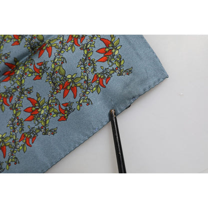 Dolce & Gabbana Gray Chilis Silk Square Men Foulard Scarf