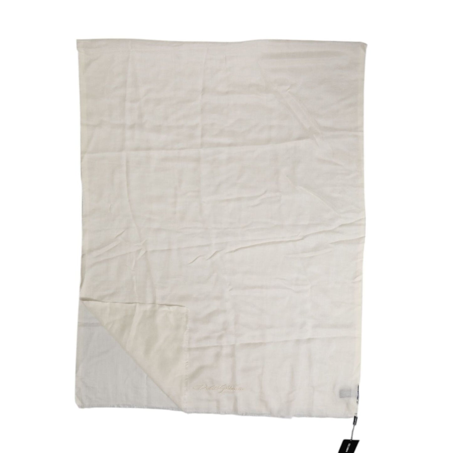 Dolce & Gabbana White Cashmere Neck Warmer Wrap Shawl Scarf