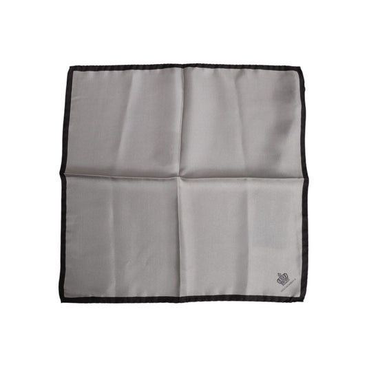 Dolce & Gabbana Gray DG Crown Silk Square Men Foulard Scarf