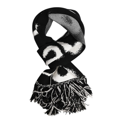 Dolce & Gabbana Black Logo Neck Warmer Wrap Men Shawl Scarf