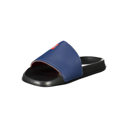 Norway 1963 Black Plastic Mens Sandal with bold print and iconic logo, reflecting legacy and individualistic style.
