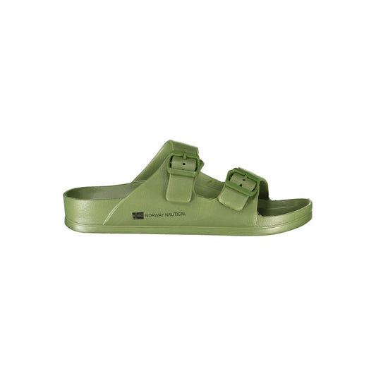 Norway 1963 Green Plastic Men Sandal with adjustable buckles, featuring a sleek and vibrant design for modern casual style.