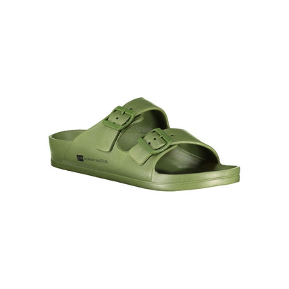 Norway 1963 Green Plastic Men Sandal with two adjustable buckles and stylish design for modern comfort and bold expression.
