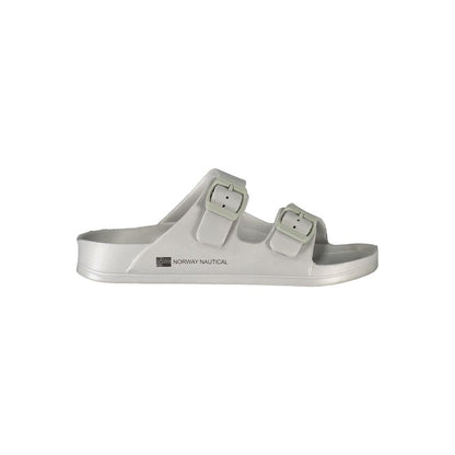 Norway 1963 Gray Plastic Women Sandal with buckles and brand logo, chic and trendy footwear from CN