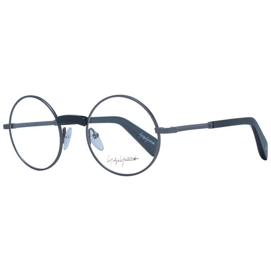 Yohji Yamamoto Gray Unisex Glasses Frame in full-rim monel material with demo lenses, style panto.