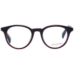 Yohji Yamamoto Red Unisex Glasses Frame with red acetate full-rim round style, includes branded soft case.