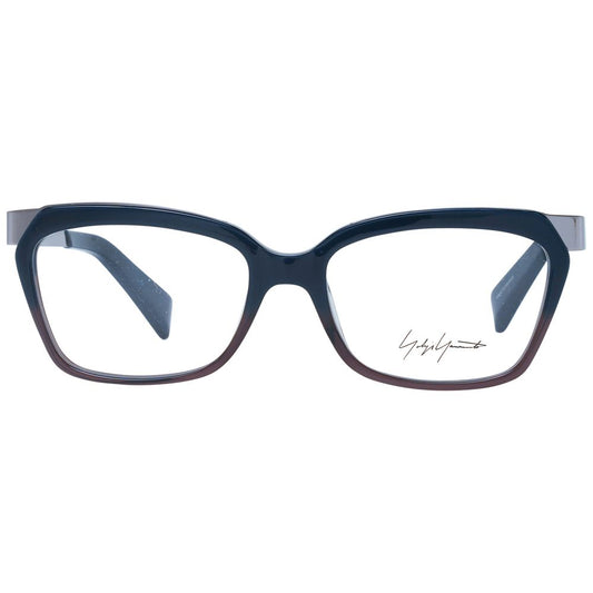 Yohji Yamamoto Blue Unisex Glasses Frame, full-rim acetate, rectangular style, includes branded soft case, size 54-17-140.