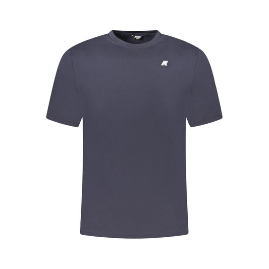 K-WAY Blue Cotton Men T-Shirt with crew neck and logo