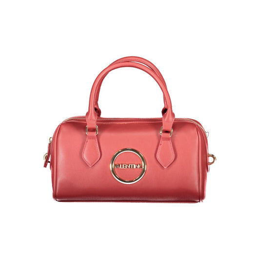 Mario Valentino Red Polyethylene Handbag with handles, adjustable strap, internal pockets, and zip closure.