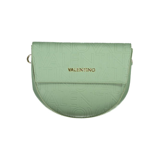 Mario Valentino Green Polyethylene Handbag with logo, adjustable straps, and internal compartments. Stylish and versatile fashion accessory.