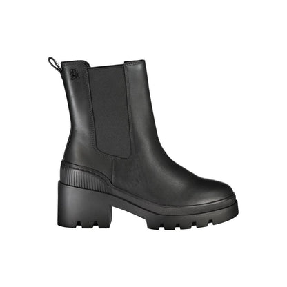 Tommy Hilfiger Black Leather Women's Boot