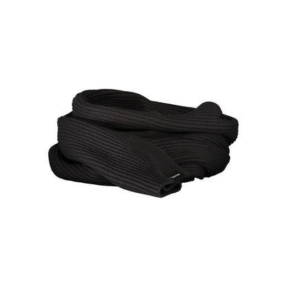Calvin Klein Black Cotton Scarf with logo, 30x160 cm, elegantly folded.
