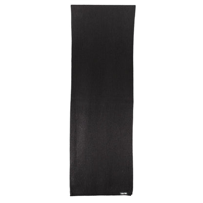Calvin Klein Black Cotton Scarf, 30x160 cm, featuring logo design.