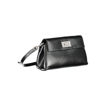 Calvin Klein Black Polyester Handbag with adjustable strap and snap closure