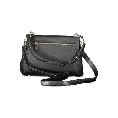 Guess Jeans Black Polyethylene Handbag with adjustable removable strap, external pocket, protective feet, and zip closure