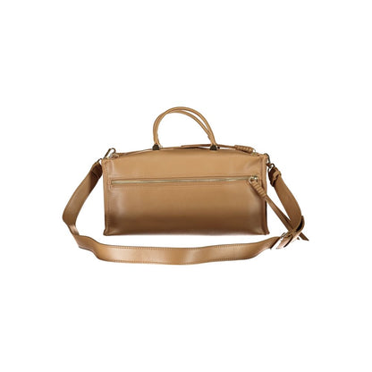 Mario Valentino Beige Polyethylene Handbag with adjustable strap and multiple pockets