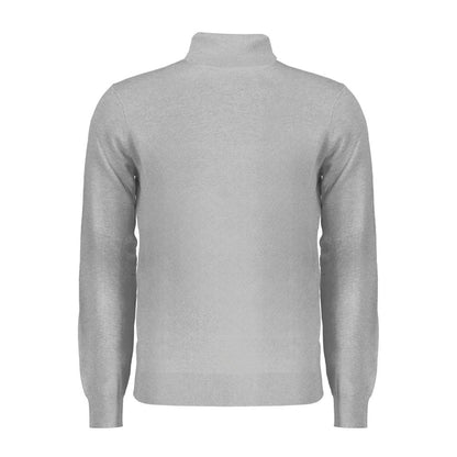 Norway 1963 Gray Polyester Sweater, long-sleeved, turtleneck with embroidery and logo.