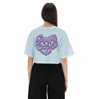 Comme Des Fuckdown Blue Cotton Women T-Shirt