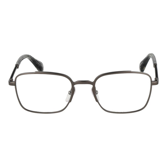 Yohji Yamamoto Gray Men Glasses Frame, gunmetal full-rim, rectangle style, metal frame, demo lenses, size 51-20-145.