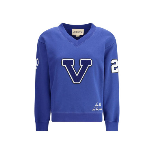 Valentino Blue Cotton Sweatshirt