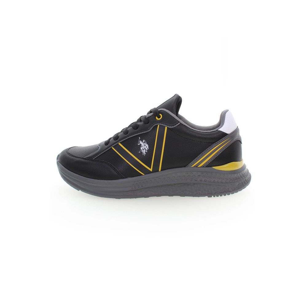 U.S. POLO ASSN. Black Polyester Sneaker with laces, contrasting details, and logo.