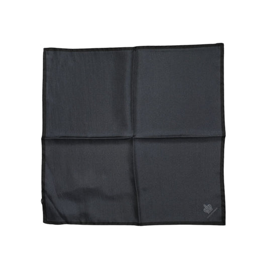 Dolce & Gabbana Dark Gray DG Crown Silk Square Foulard Scarf