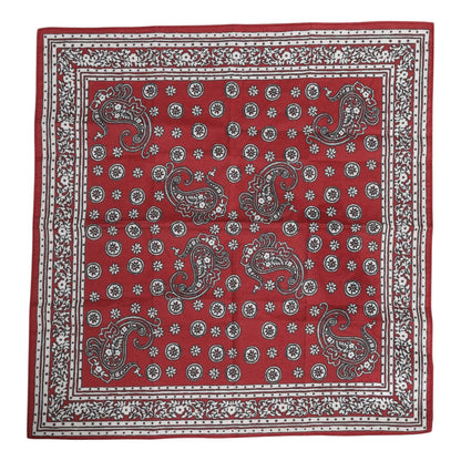 Dolce & Gabbana Red Floral Cotton Square Foulard Scarf