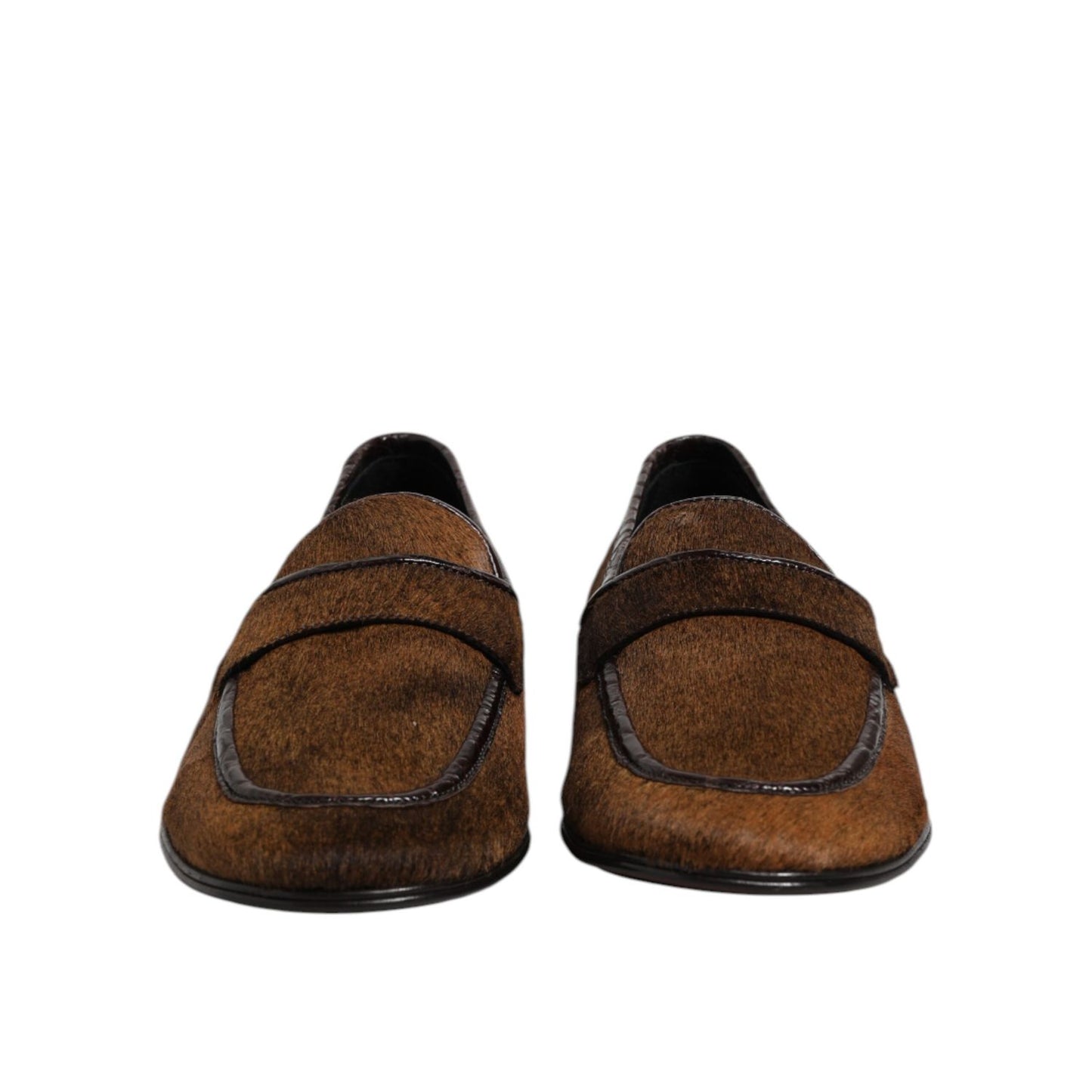 Dolce & Gabbana Brown Loafers Leather Slip On Men Dress Shoes