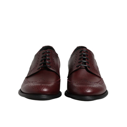 Dolce & Gabbana Brown Leather Lace Up Derby Dress Shoes