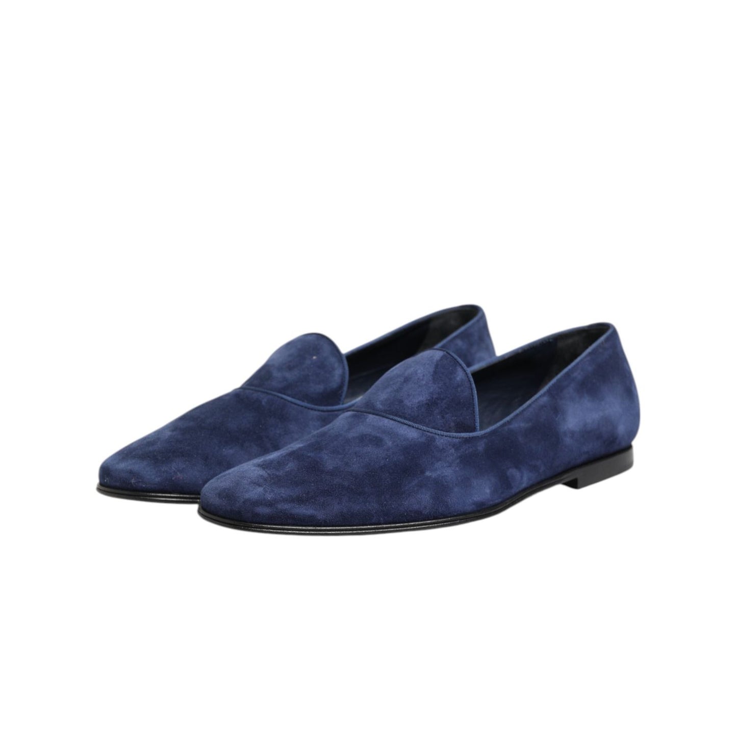 Dolce & Gabbana Blue Velvet DG Logo Loafers Formal Shoes