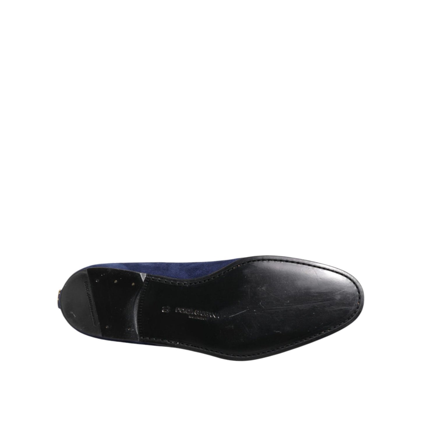 Dolce & Gabbana Blue Velvet DG Logo Loafers Formal Shoes