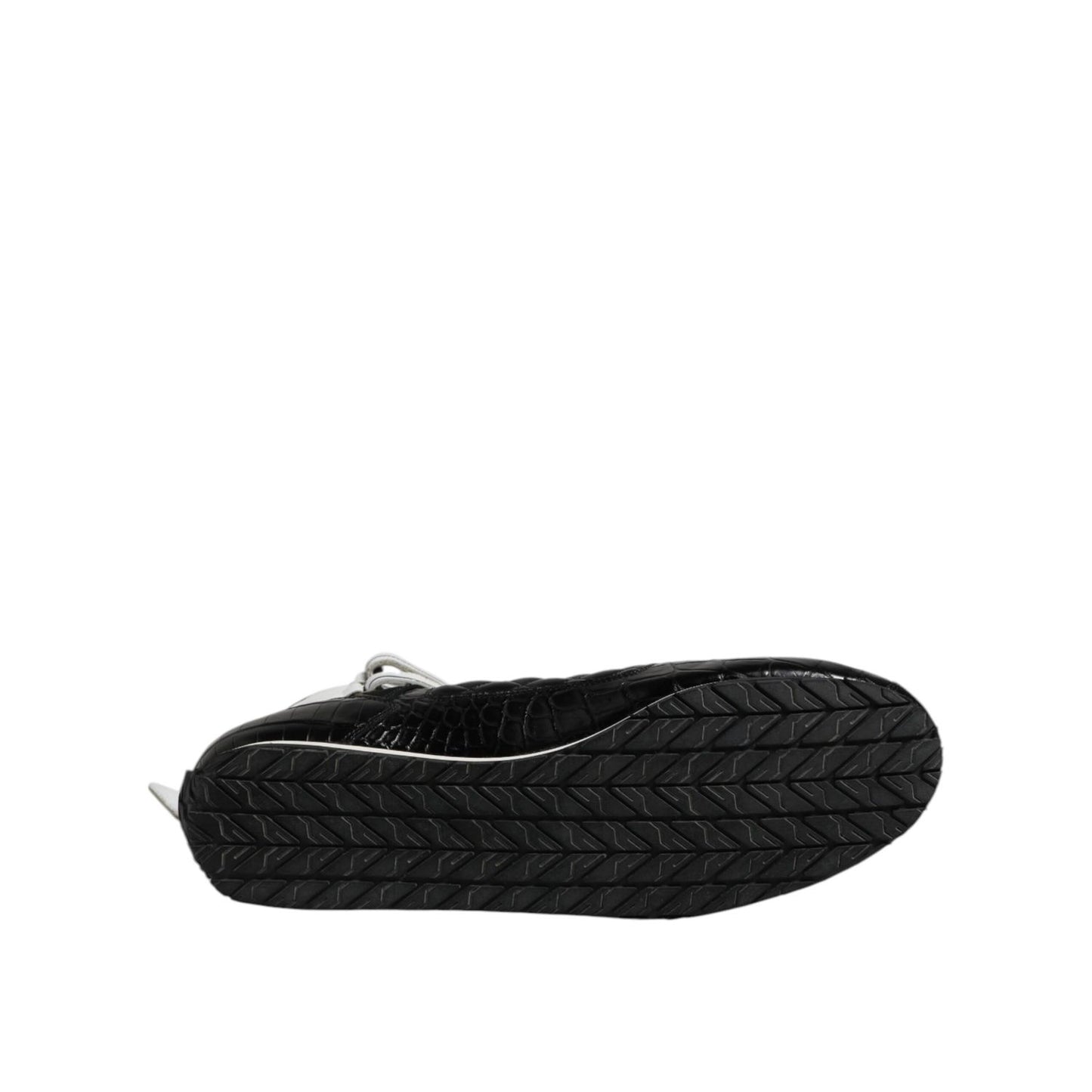 Dolce & Gabbana Black Quilted Leather Lace Up Sneakers Shoes