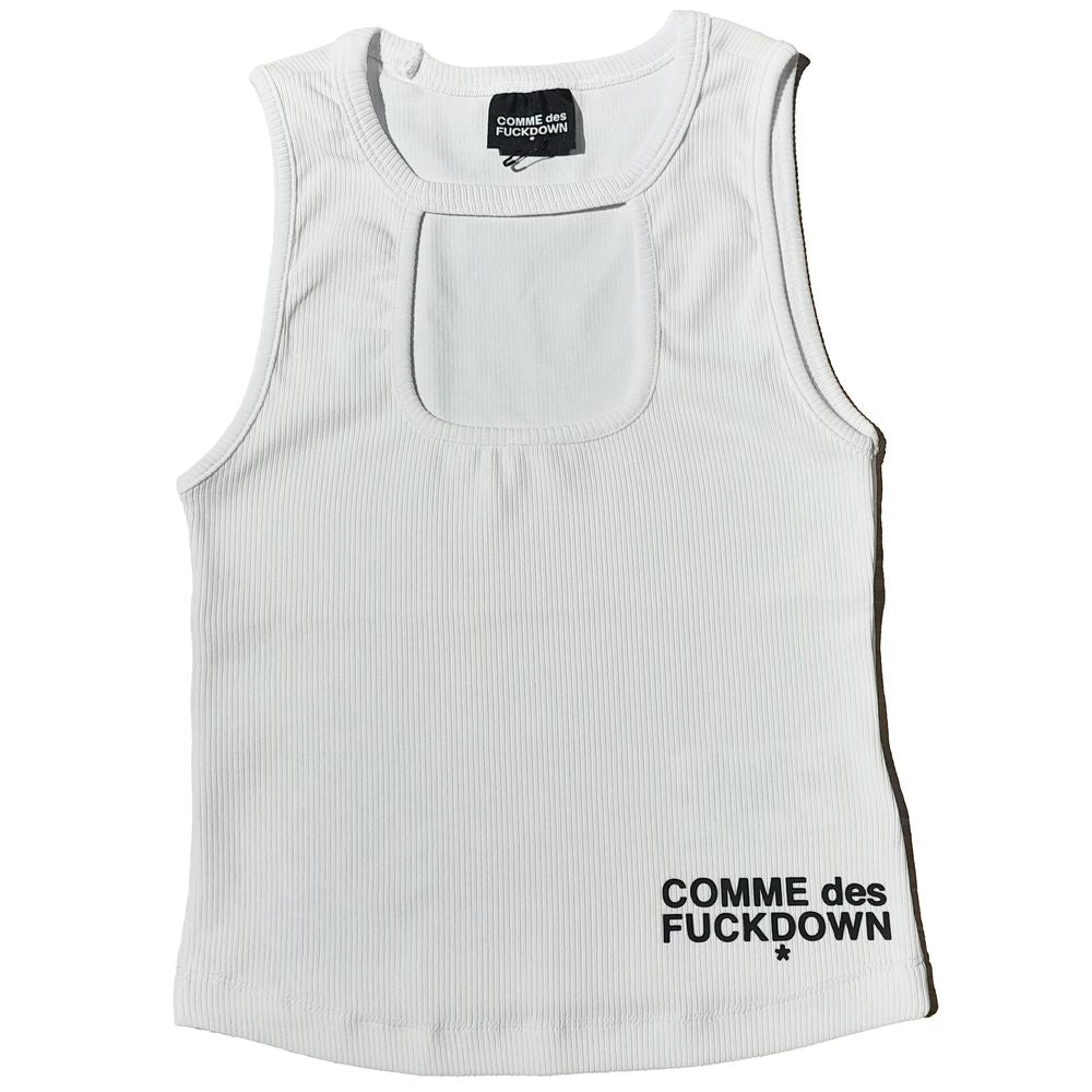 Comme Des Fuckdown White Cotton Women Top