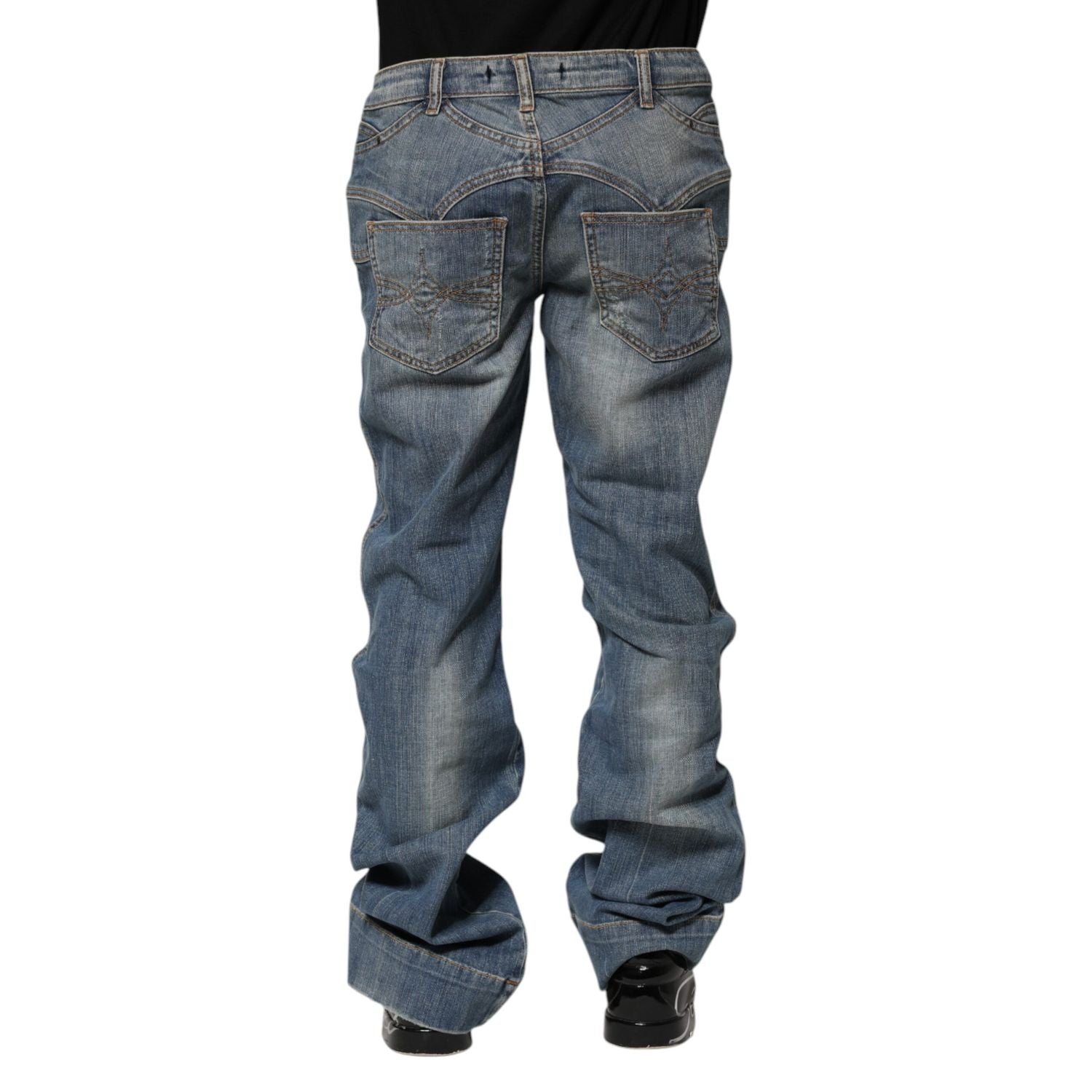 Just Cavalli Blue Washed Straight Fit Men Denim Jeans