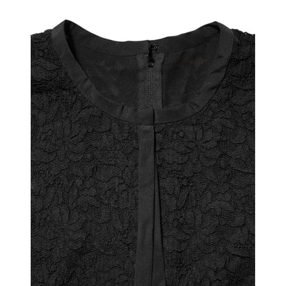 Dolce & Gabbana Black Nylon Lace Long Sleeve Blouse Top