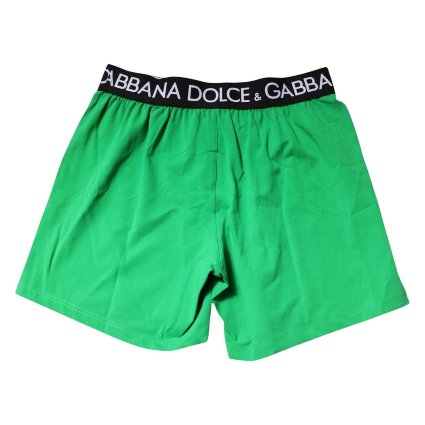 Dolce & Gabbana Green Cotton Regular Boxer Shorts Underwear
