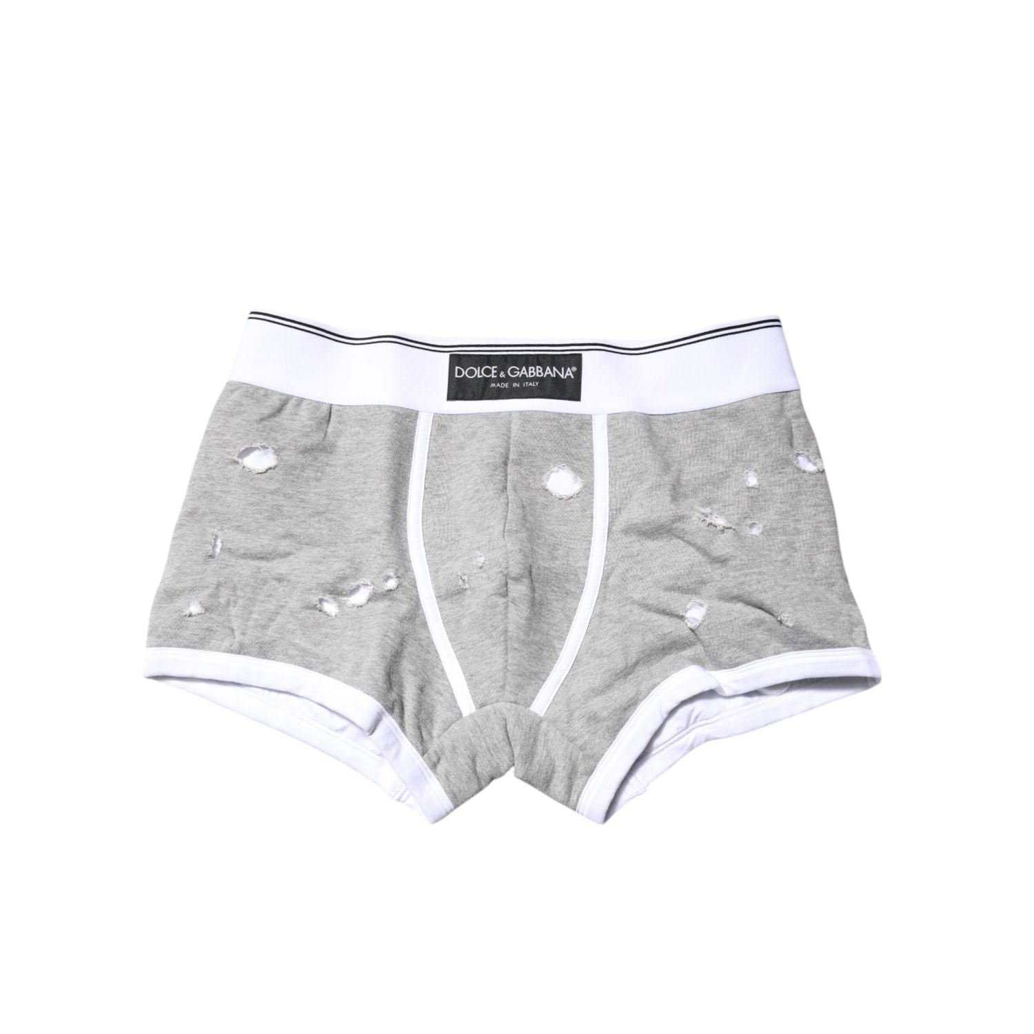 Dolce & Gabbana Gray Cotton Stretch Regular Boxer Underwear