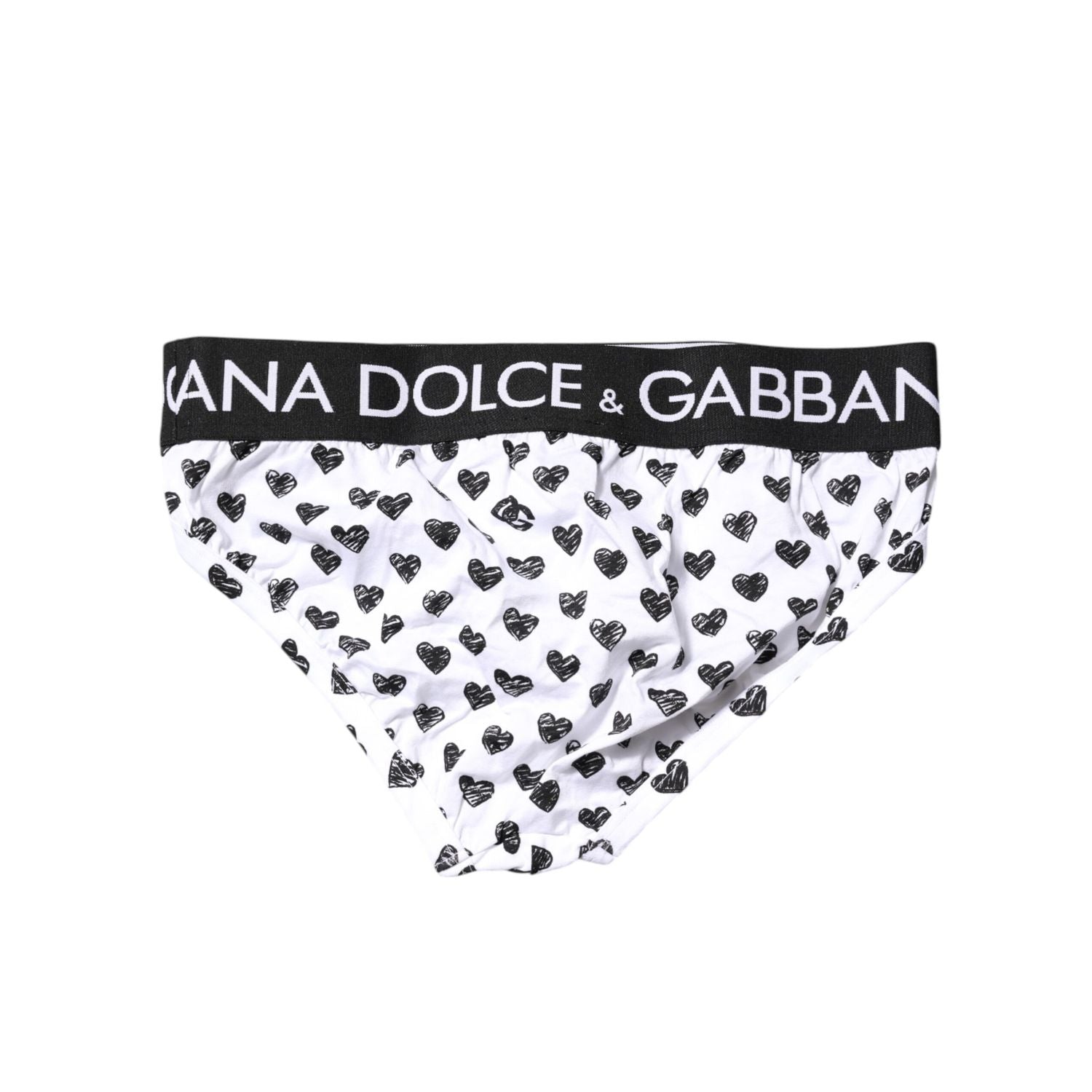 Dolce & Gabbana White Heart Printed Regular Brief Underwear
