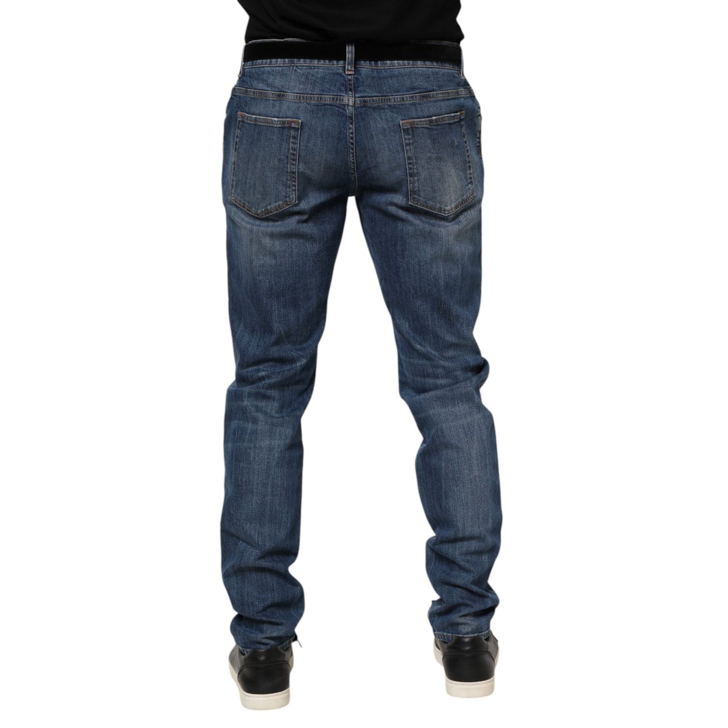 Dolce & Gabbana Blue Logo Embroidery Denim Jeans