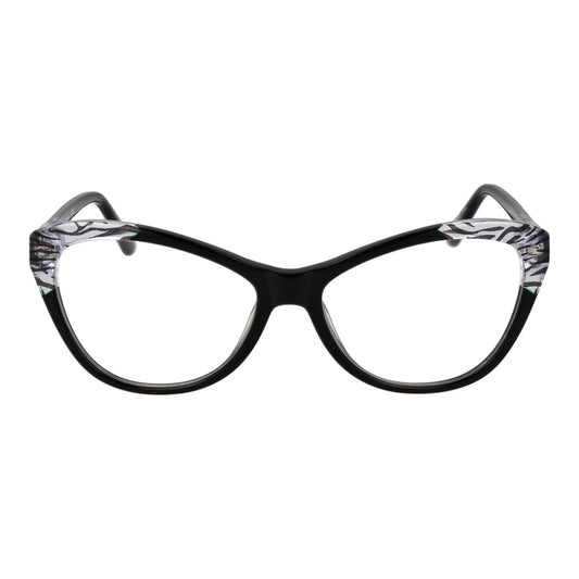 Guess Black Women Glasses Frame in full-rim cat eye style, black plastic frame, featuring demo lenses and spring hinge.